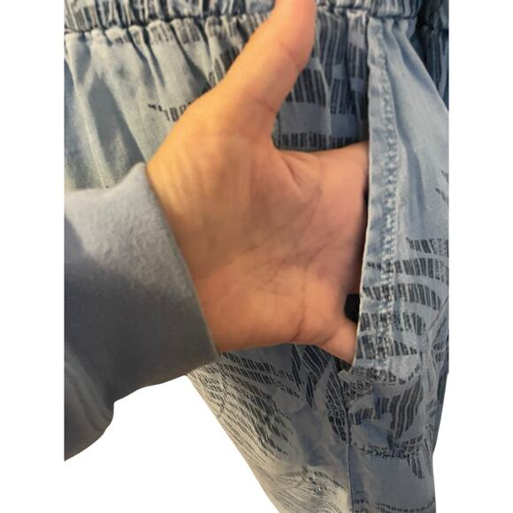 Jane & Delancey Wide Leg Pants Womens 2XL Boho Tropical Chambrayl Resort Casual - Picture 5 of 11